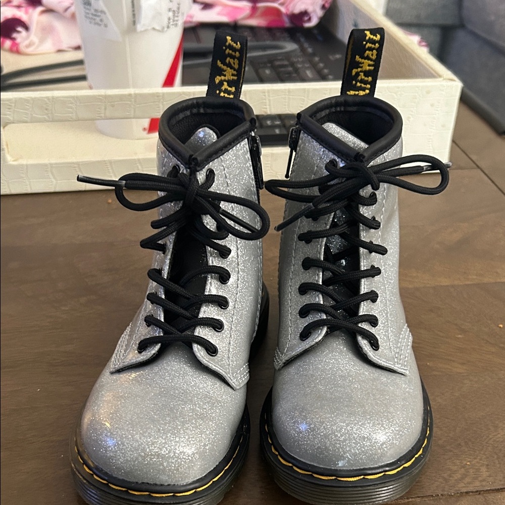 Dr. Martens Kids Silver Boots